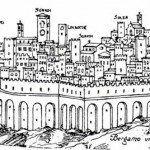 Bergamo del 1200 da nord -disegno L_Angelini